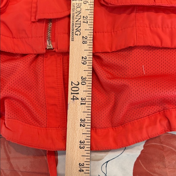 Steve Madden | Solid Anorak Rain Jacket | Coral & Gold Hardware | Large - Picture 10 of 11